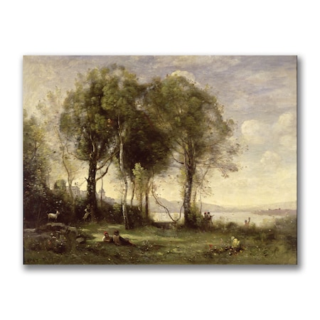 Trademark Fine Art Jean Baptiste Corot 'The Goatherds of the Castle' Canvas, 35x47 BL0781-C3547GG